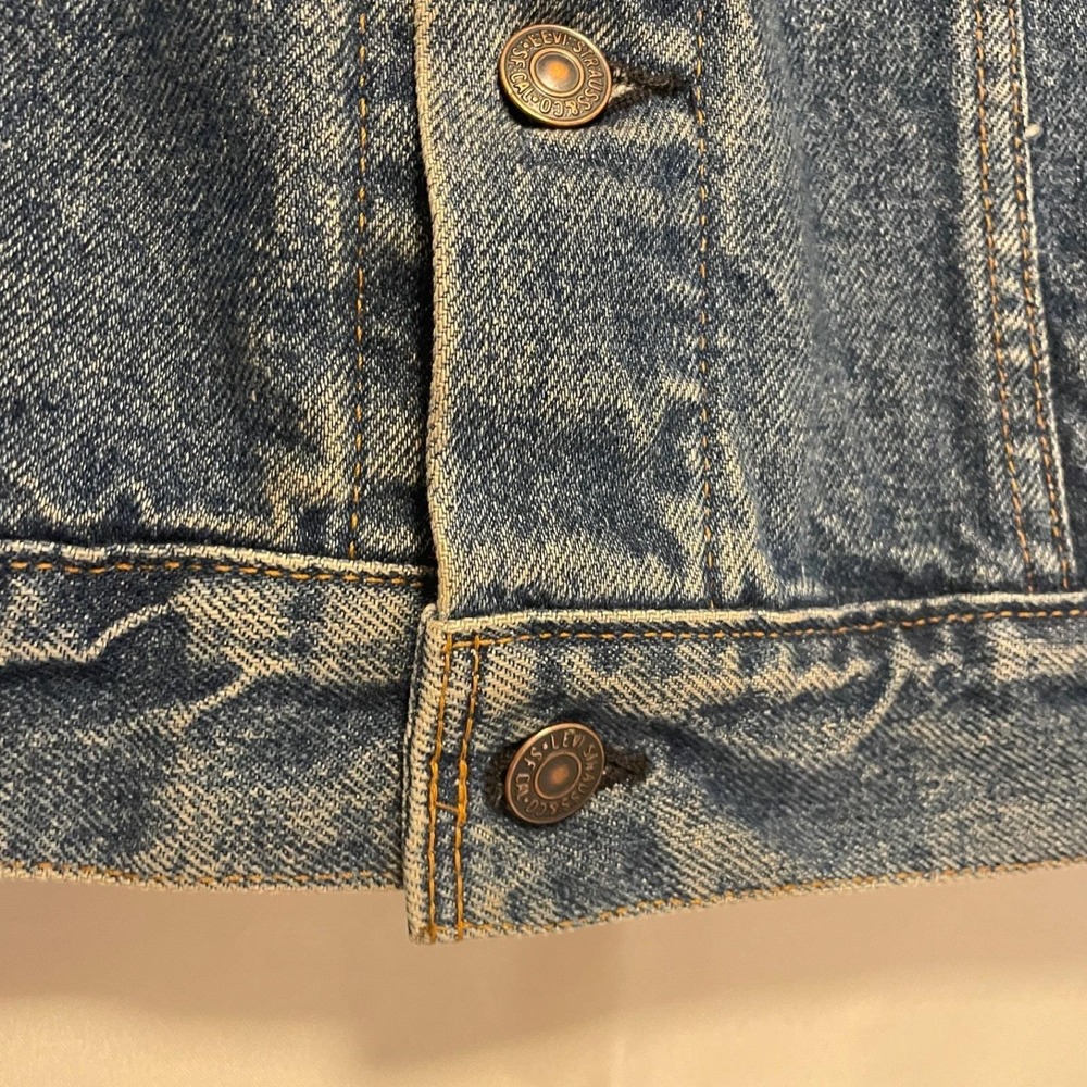 Vtg Levi's 71506 Type III Trucker Denim Jckt Men's 44L Brown Patch USA Big &Tall - Picture 3 of 10